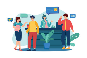Customer Service flat illustration concept on white background