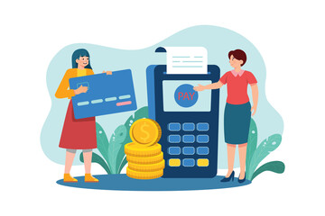 Customer Service flat illustration concept on white background