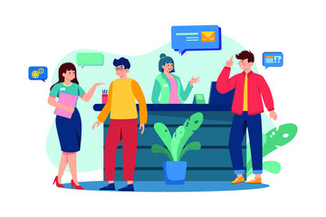 Customer Service flat illustration concept on white background