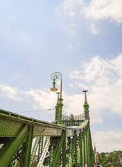 Fototapeta na wymiar Liberty Bridge across the Danube in Hungary, in Budapest