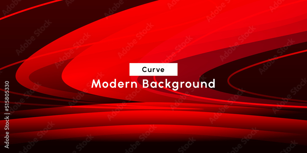 Wall mural gradient red curve background