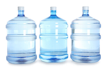 Naklejka premium Bottles of clean water isolated on white