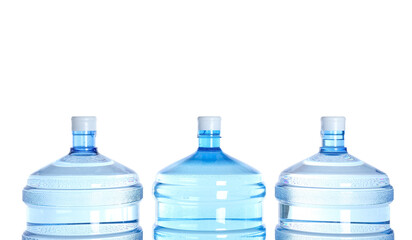 Bottles of clean water isolated on white