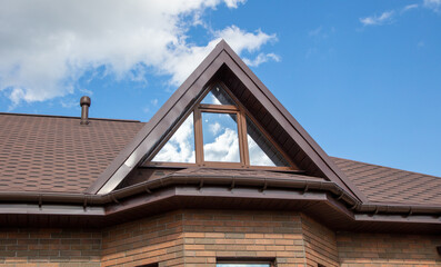 Attic on the roof of the house