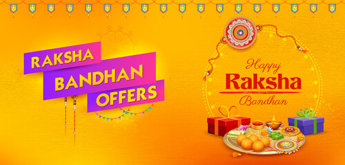 decorative Rakhi for Raksha Bandhan, Indian festival for brother and sister bonding celebration