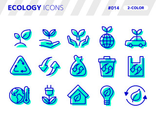 エコに関連する2色スタイルのアイコンセット_014
