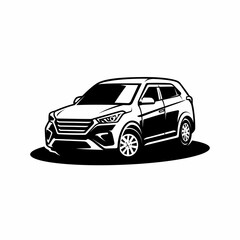 SUV car illustration logo vector - obrazy, fototapety, plakaty
