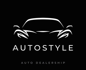 Auto sports car logo. Motor vehicle silhouette emblem. Luxury supercar dealership icon. automotive dealer garage symbol. Vector illustration. © JoelMasson
