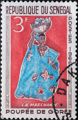 SENEGAL - CIRCA 1966: a postage stamp from SENEGAL, showing a Puppenkotürm Doll Gorée . Circa 1966