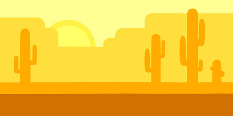 cartoon illustration of a desert