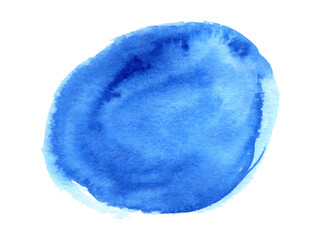 Blue watercolor background. Hand painted watercolor shape