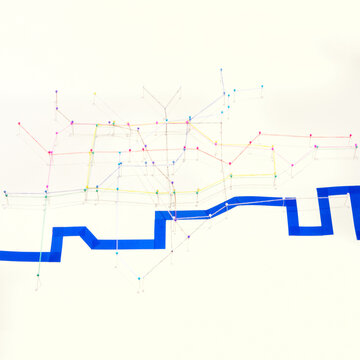 London Underground Map made with pins 