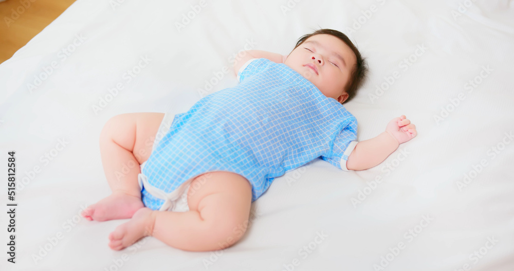 Canvas Prints baby sleeping on the bed