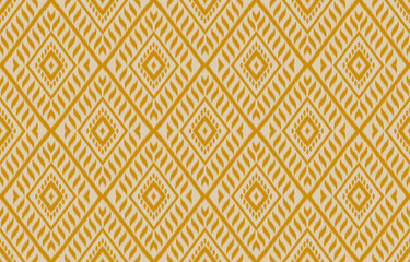 Abstract ikat art. Geometric ethnic seamless pattern in tribal. Fabric Indian style. Design for background, wallpaper, illustration, fabric, clothing, carpet, textile, batik, embroidery. - obrazy, fototapety, plakaty