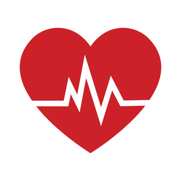 Heart beat / heartbeat pulse flat icon for medical apps and websites