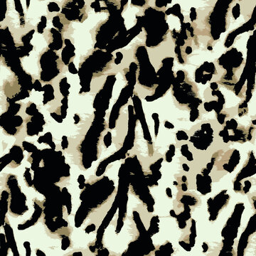 Vector Animal Leather Fabric. Cheetah Dots Watercolor Seamless. Wildlife Print. Black Summer Cheetah Spots. Vector Animal Skin Repeat Design. African Modern Paper. Watercolor Tie Dye Textile.