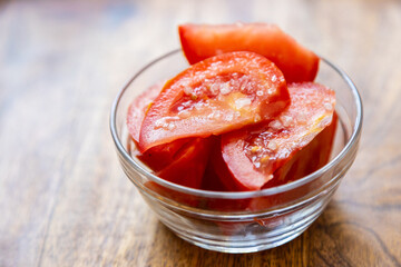 Fresh and raw tomato salad