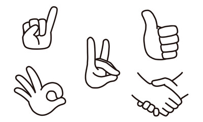 ハンドシグナル　白　手遊び