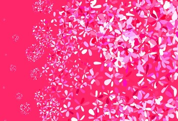 Fototapeta premium Light Purple, Pink vector elegant background with leaves.