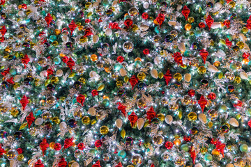 Christmas tree decoration wall background