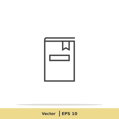 Favorite Book Icon. Library Symbol. Design Logo Template. Vector Icon EPS 10 Pixel Perfect