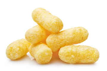 Delicious corn sticks, isolated on white background