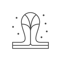 Papillae intestines line outline icon