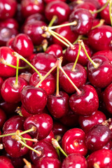 Fresh cherry. Close-up cherries in bulk. cherry background
