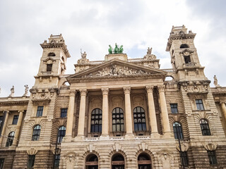 Fototapeta na wymiar Ethnographic Museum in Budapest. Historic building in Hungary