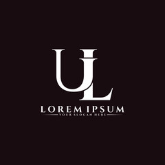 Letter UL luxury logo design vector