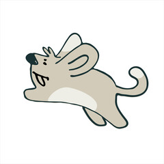 Print funny dog. Perfect for kids. Puppies, dog, terrier doodles on white background