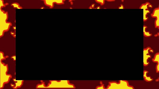 Seamless animated frame background with burning fire