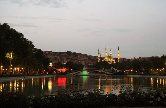 View of the Melike Hatun Mosque from Youth Park (Gen&ccedil;lik Parkı).