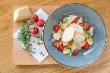 Caesar with warm chicken fillet