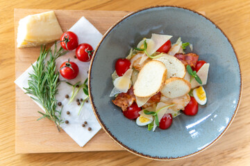 Caesar with warm chicken fillet