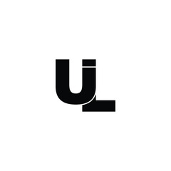 Letter UL simple logo design vector