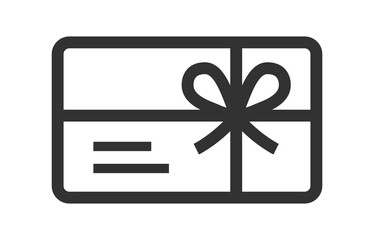 Credit card with ribbon gift card icon