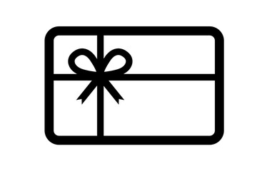 Credit card with ribbon gift shopping card icon