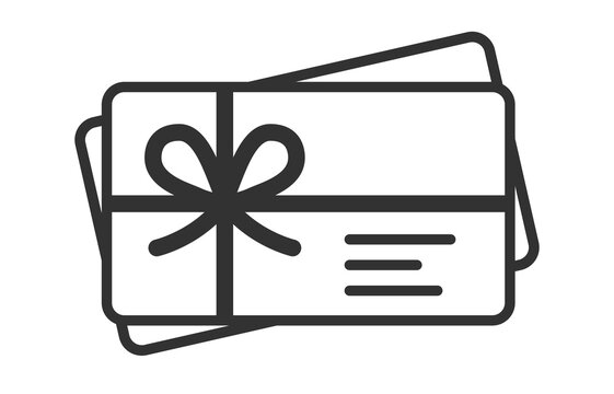 Credit Card Stack With Ribbon Gift Cards Icon