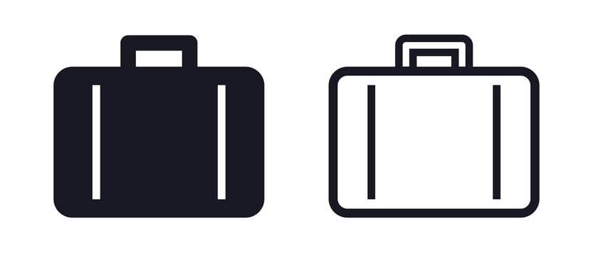 Suitcase baggage briefcase portmanteau vector icon
