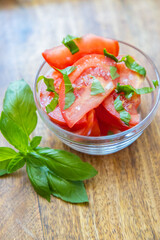 Fresh and raw tomato salad