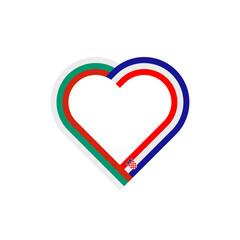 unity concept. heart ribbon icon of bulgaria and croatia flags. vector illustration isolated on white background