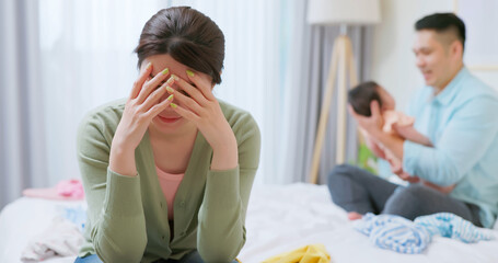 asian woman postpartum depression