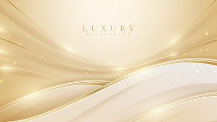 Luxury abstract gold background with glitter light effect decoration. - obrazy, fototapety, plakaty