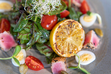 Obraz na płótnie Canvas Nicoise Salad (French Salad with Tuna)