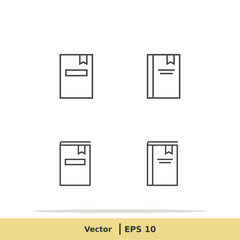 Favorite Book Icon Set. Library Symbol. Design Logo Template. Vector Icon EPS 10 Pixel Perfect