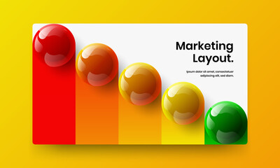 Amazing 3D spheres booklet concept. Premium poster design vector illustration.