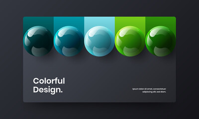 Simple web banner vector design layout. Abstract 3D spheres poster concept.