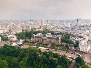 Fototapeta premium Panoramic aerial view of the Royal Palace Brussels, Belgium