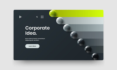 Simple brochure vector design concept. Abstract 3D balls annual report layout.